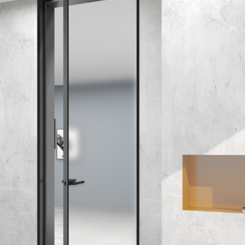 Hihaus aluminium draaideur voor binnen, badkamer, waterdicht en vochtbestendig glas.