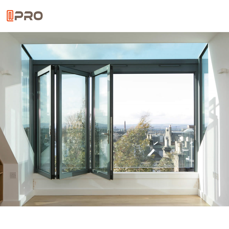 Goedkope verticale vouwramen, opvouwbaar glasraam, aluminium vouwraam, aluminium