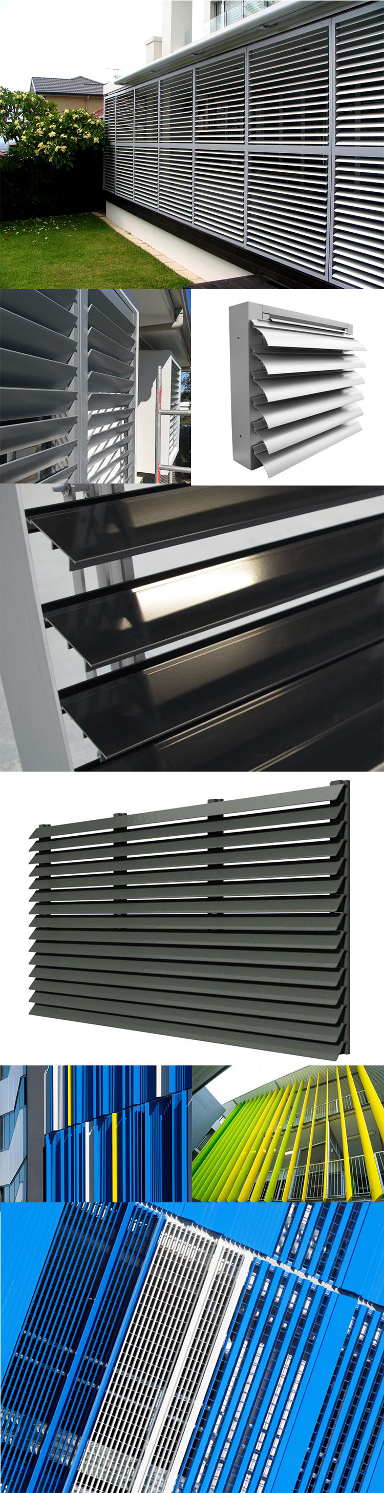 Aluminium lamellendak en geveltoepassing