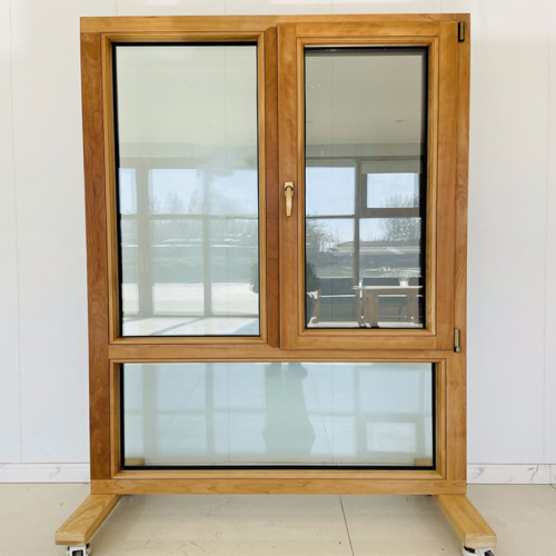 Drievoudig geïsoleerd aluminium bekleed houten raamsysteem, aluminium draai-kiepraam