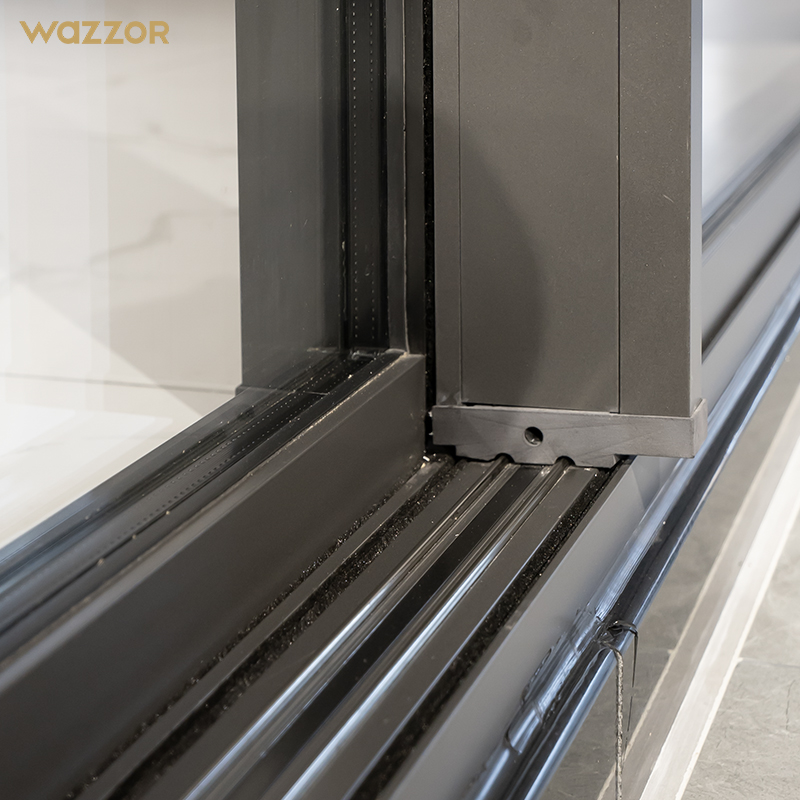 Wazzor 2026 Moderne schuifdeur van aluminiumlegering met dubbel glas, waterdicht voor binnen- en buitengebruik, geschikt voor terras, tuin en garage.