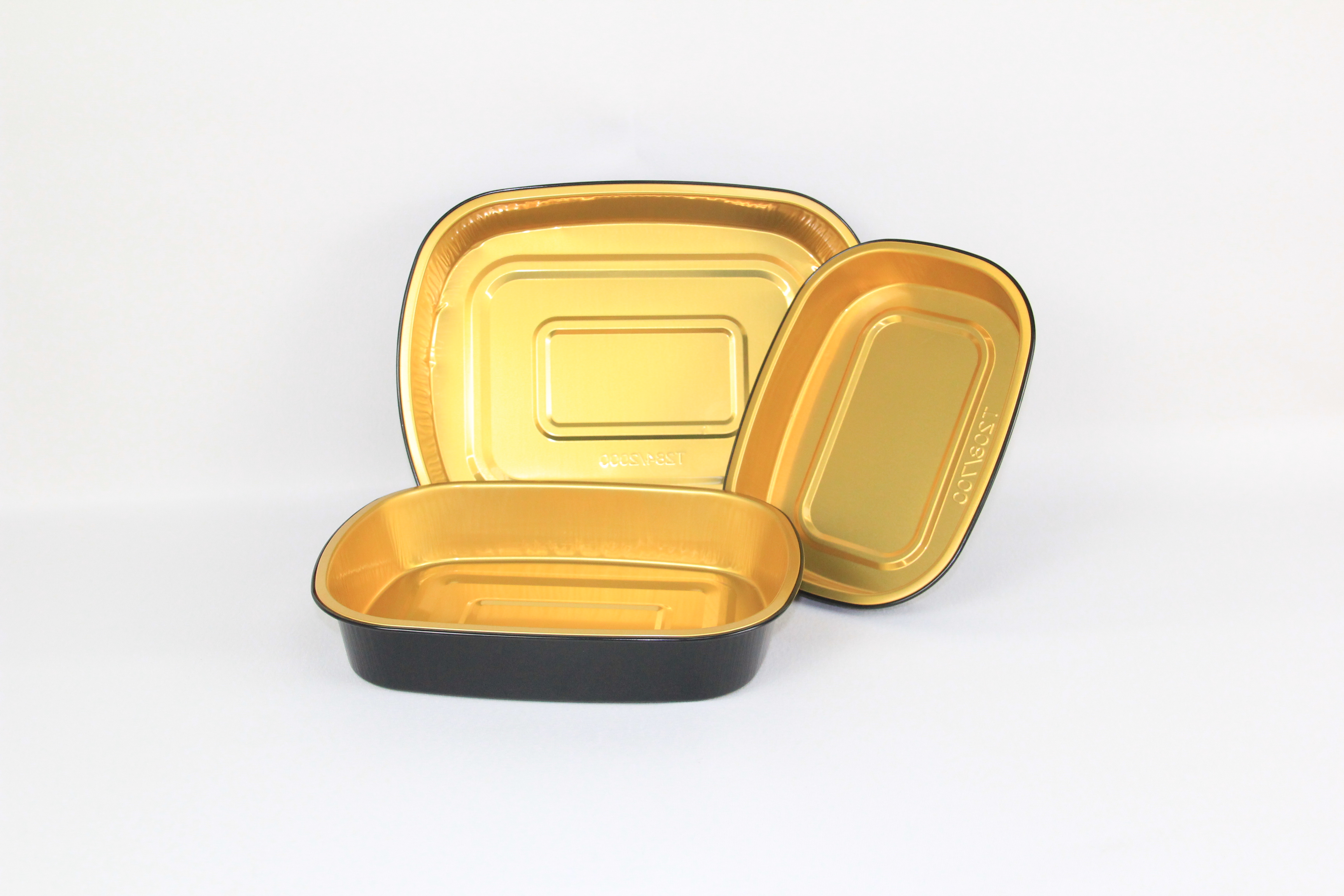 Gepersonaliseerde rechthoekige aluminiumfoliebakjes met foliedeksel, geschikt voor voedsel en oven (T246-1500ML)