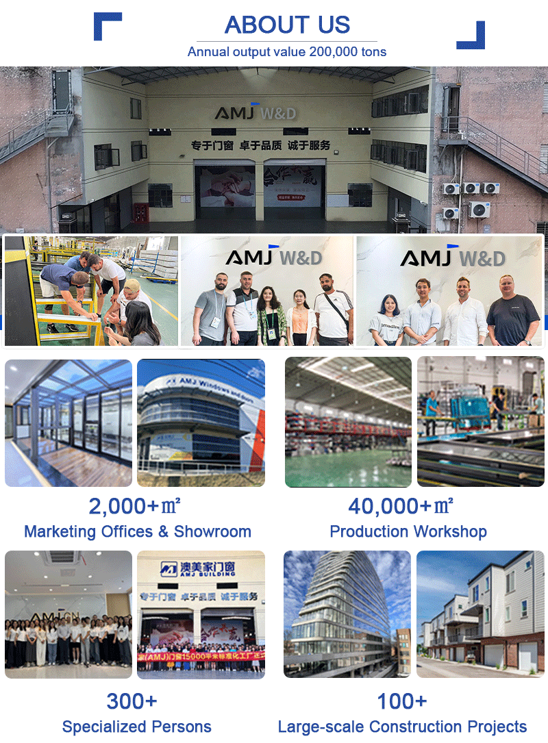 AMJ NFRC Grid Design Villa Waterproof Bi Fold Doors Aluminum Exterior Door Balcony Patio Lowe Glass Doors
