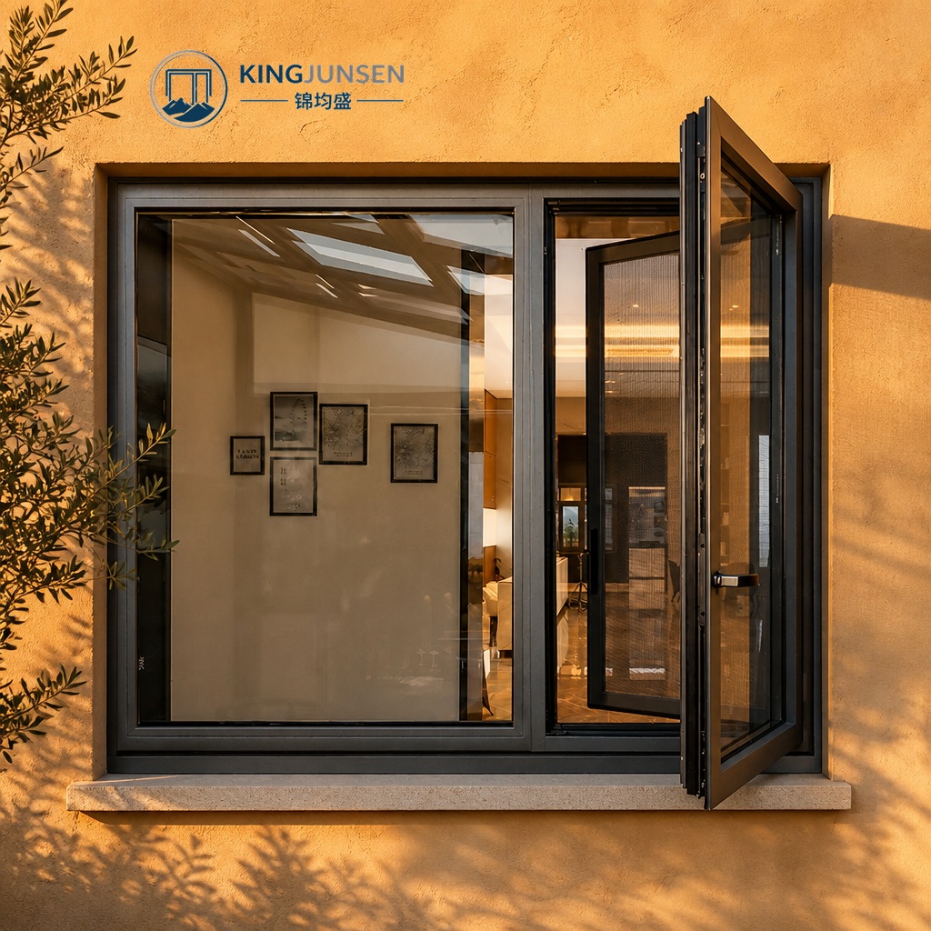 Moderne, orkaanbestendige, slagvaste ramen, energiebesparend Low-E glas, thermisch onderbroken draai-kiepramen van aluminium en deuren voor entree