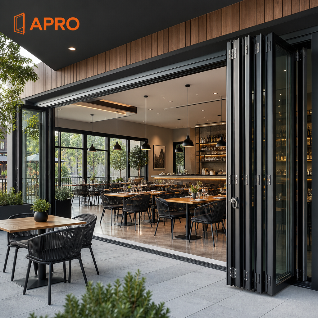 Breedste binnenvouwdeuren met gehard glas, aluminium vouwrolmagneet, aluminium vouwdeuren voor de badkamer