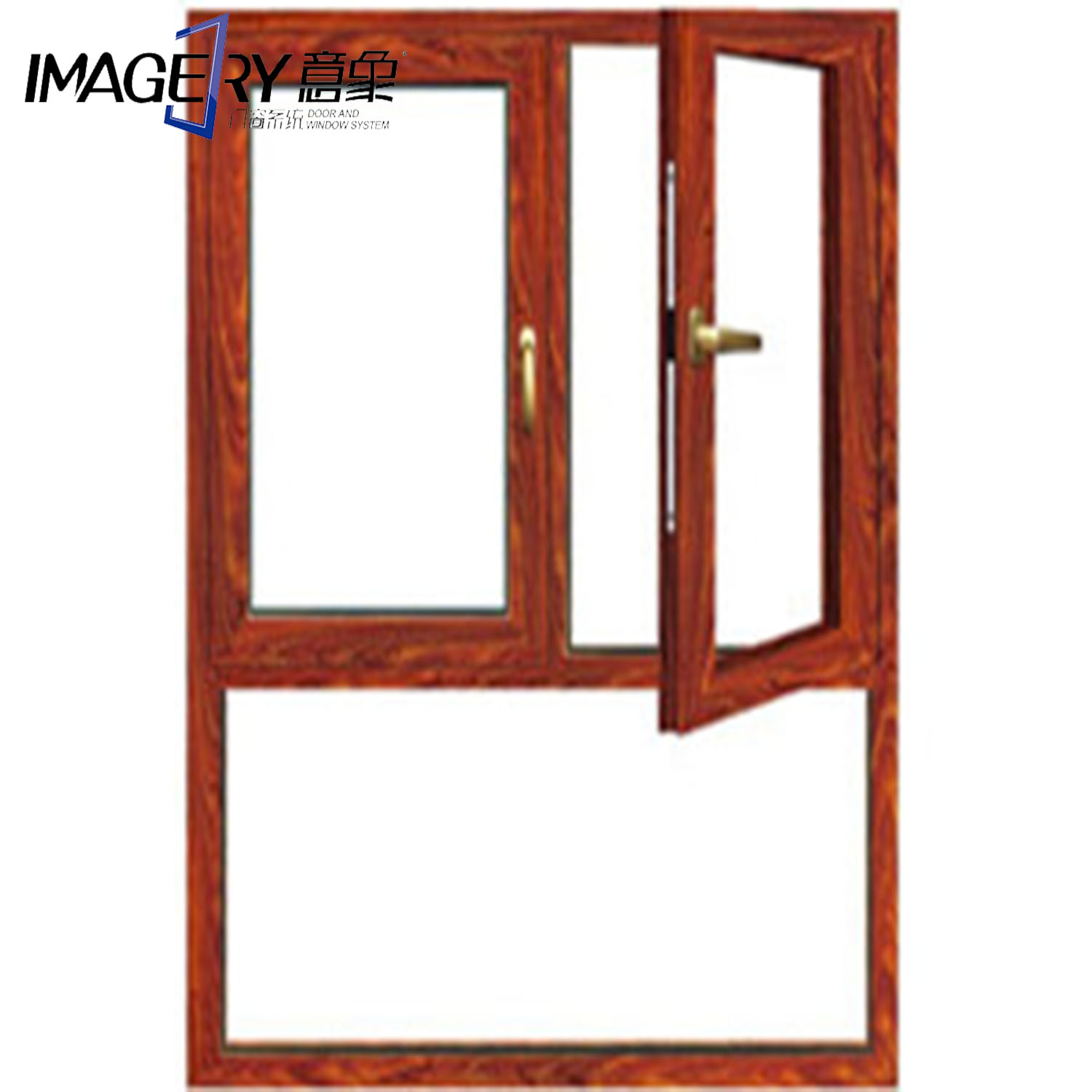 YX-88 Aluminium raam met houten bekleding / draai-kiepraam / eikenhouten ramen te koop