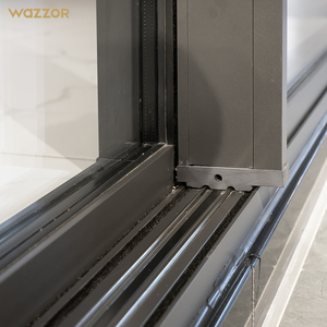 Wazzor 2026 Moderne schuifdeur van aluminiumlegering met dubbel glas, waterdicht voor binnen- en buitengebruik, geschikt voor terras, tuin en garage.