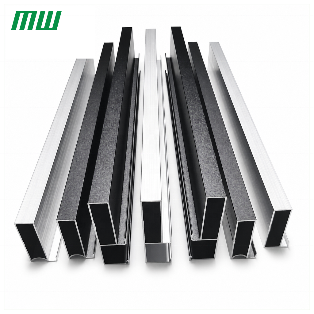 Aluminium keukenkastdeurkozijn, aluminium profiel, schuifdeur voor kledingkast, zilver/zwart geanodiseerd/gepoedercoat.