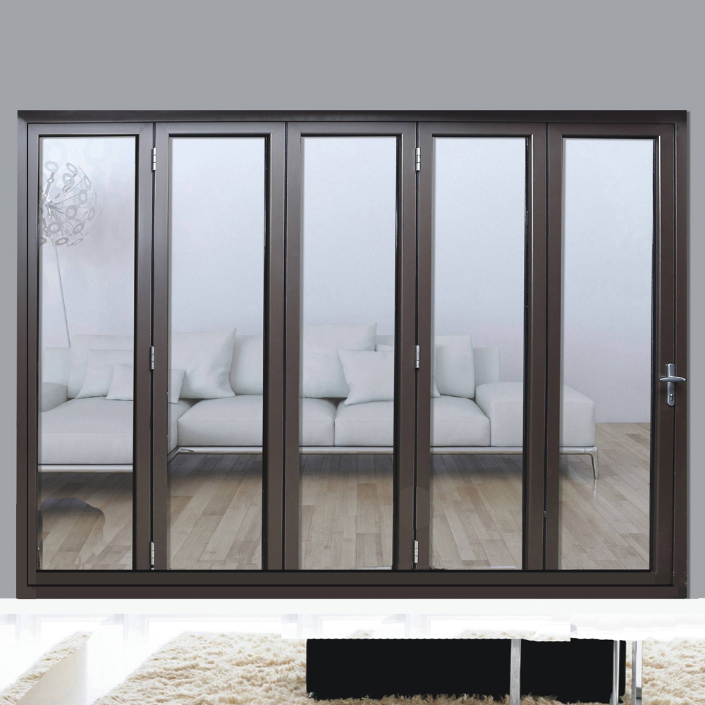 China Door Buitendeur Aluminium Gehard Glas Dubbele Vouwdeur Horren Vouwdeuren