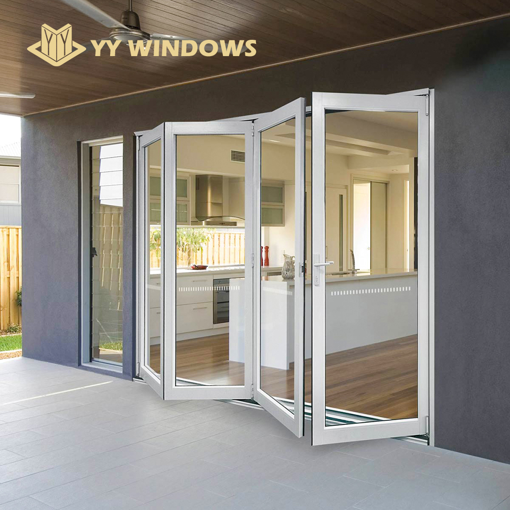 YY Construction Miami Orkaanbestendige Glazen Buitenwand Aluminium Vouwdeuren