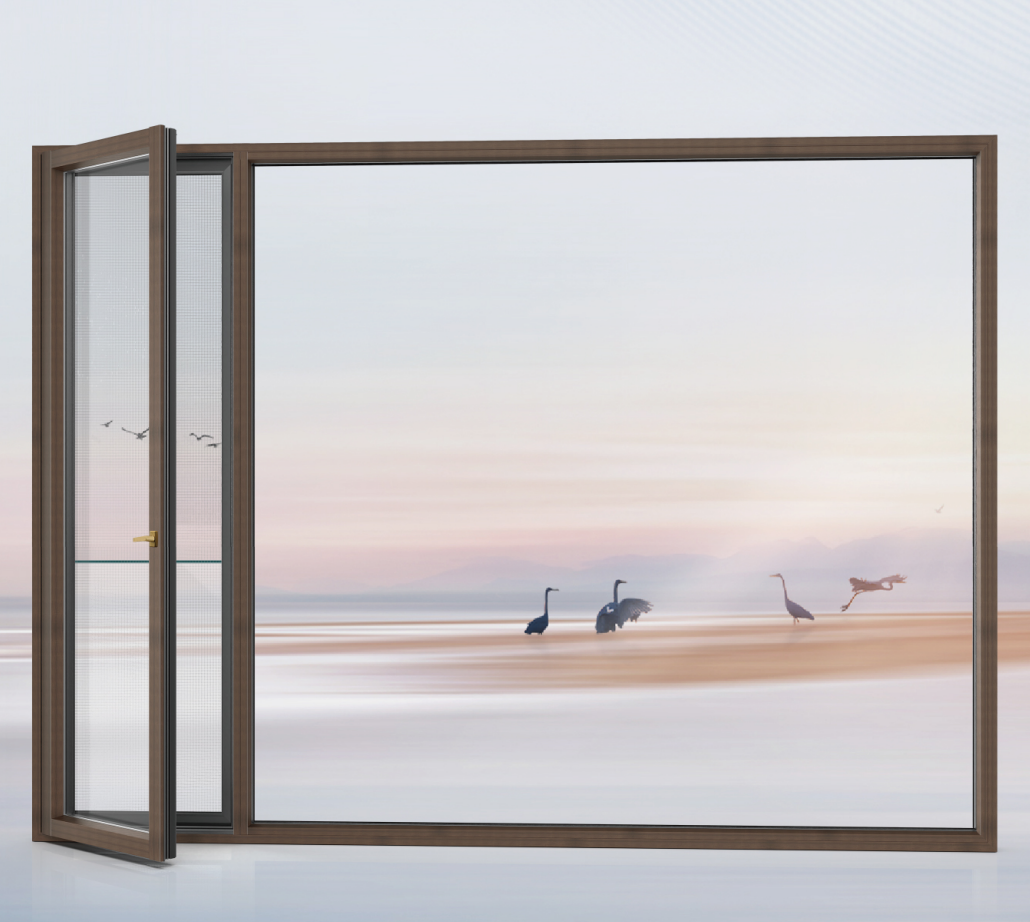 Drievoudig geïsoleerd aluminium bekleed houten raamsysteem, aluminium draai-kiepraam