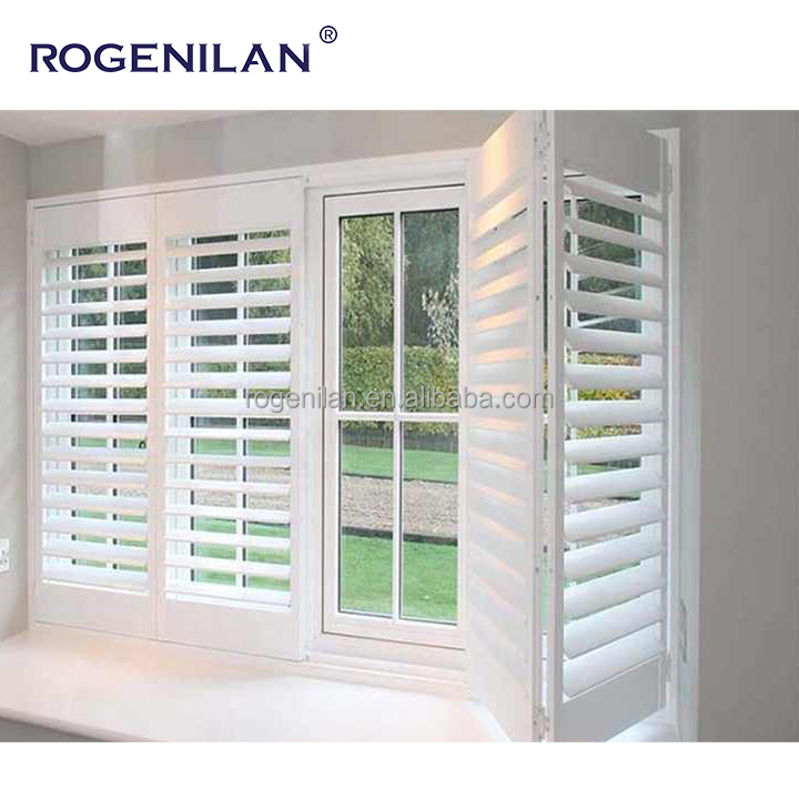 Rogenilan op maat gemaakte weerbestendige aluminium witte shutters, horizontale lamellen, raamluiken, vouwschermen
