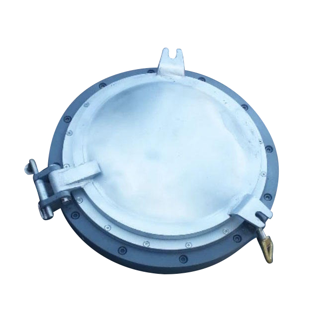 Rond aluminium patrijspoortraam voor boten met doodlicht, nieuw, gemaakt van staal.
