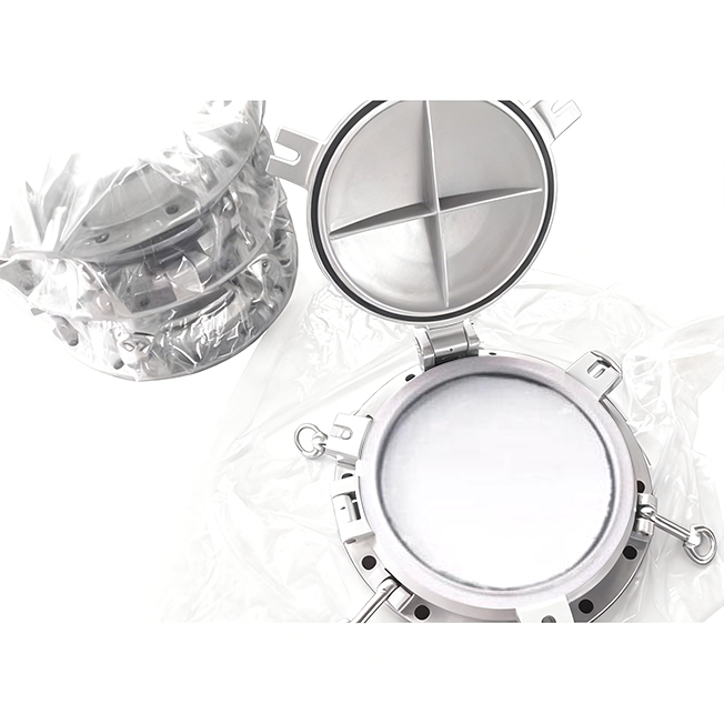 Rond aluminium patrijspoortraam voor boten met doodlicht, nieuw, gemaakt van staal.