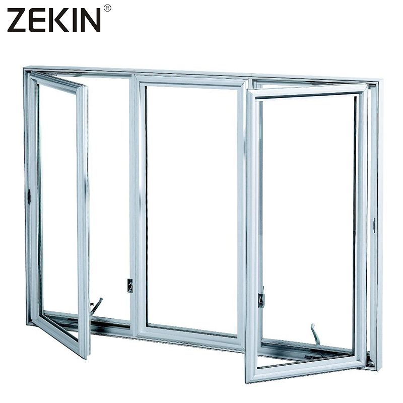 ZEKIN Modern Home Security Project Aluminium stalen draai-kiepramen met thermische onderbreking, waterdicht en winddicht, roestvrij staal en aluminiumlegering