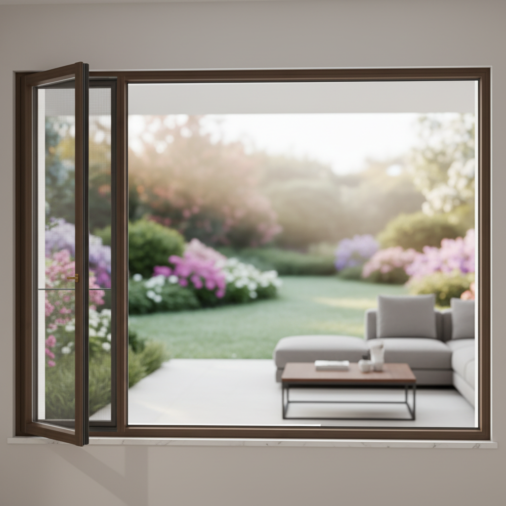Drievoudig geïsoleerd aluminium bekleed houten raamsysteem, aluminium draai-kiepraam