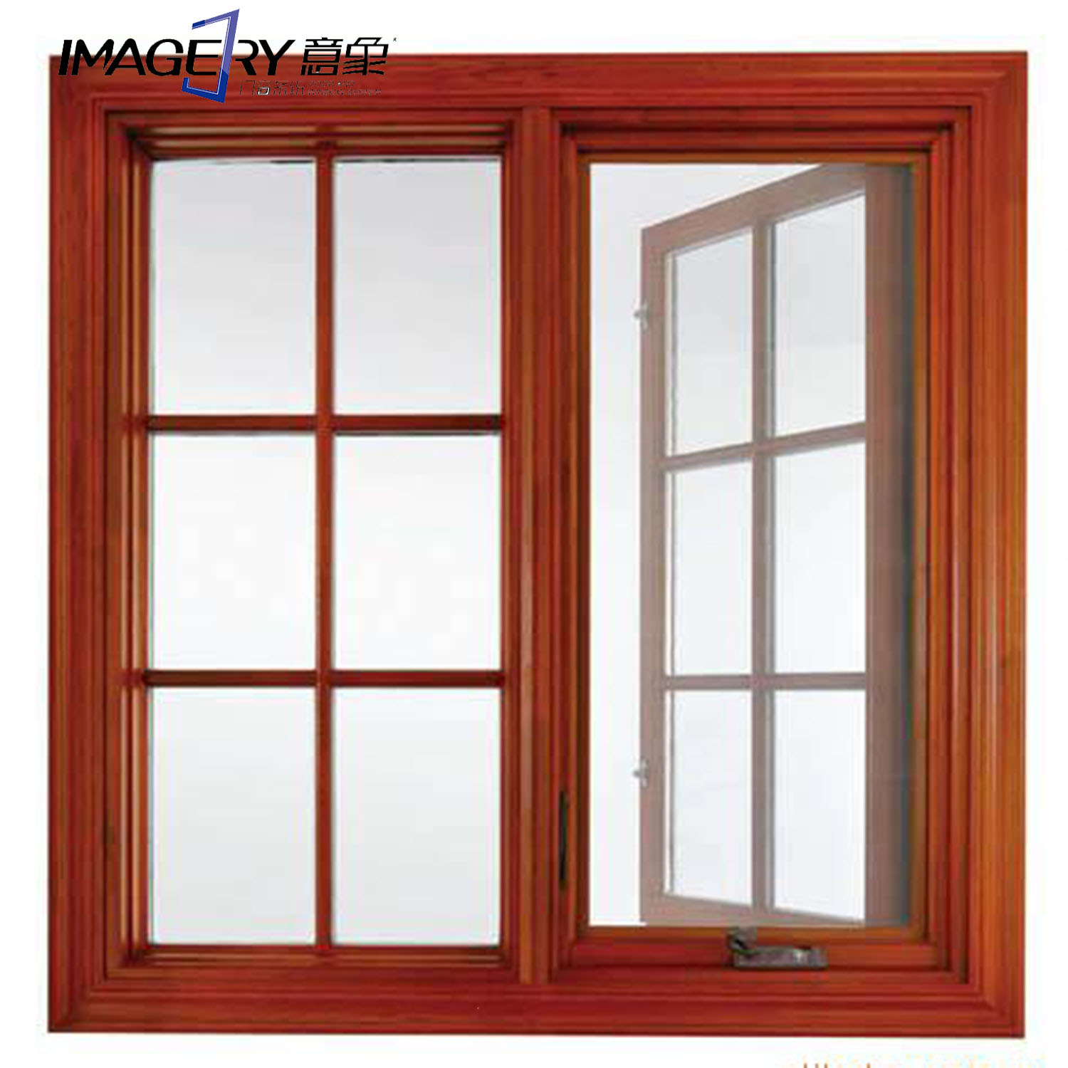 YX-88 Aluminium raam met houten bekleding / draai-kiepraam / eikenhouten ramen te koop