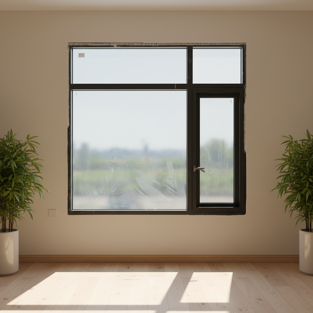 Aomeja thermisch onderbroken aluminium vast raam met dubbel glas, lage emissiecoating, geluidsisolatie, energiebesparend, modern, metalen gaas, keuken, villa