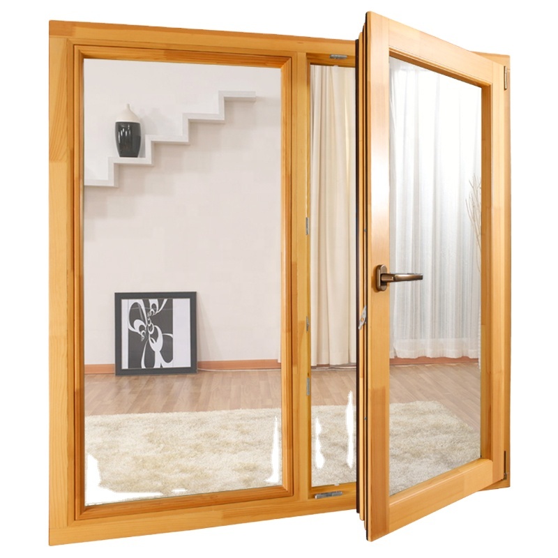 YX-88 Aluminium raam met houten bekleding / draai-kiepraam / eikenhouten ramen te koop