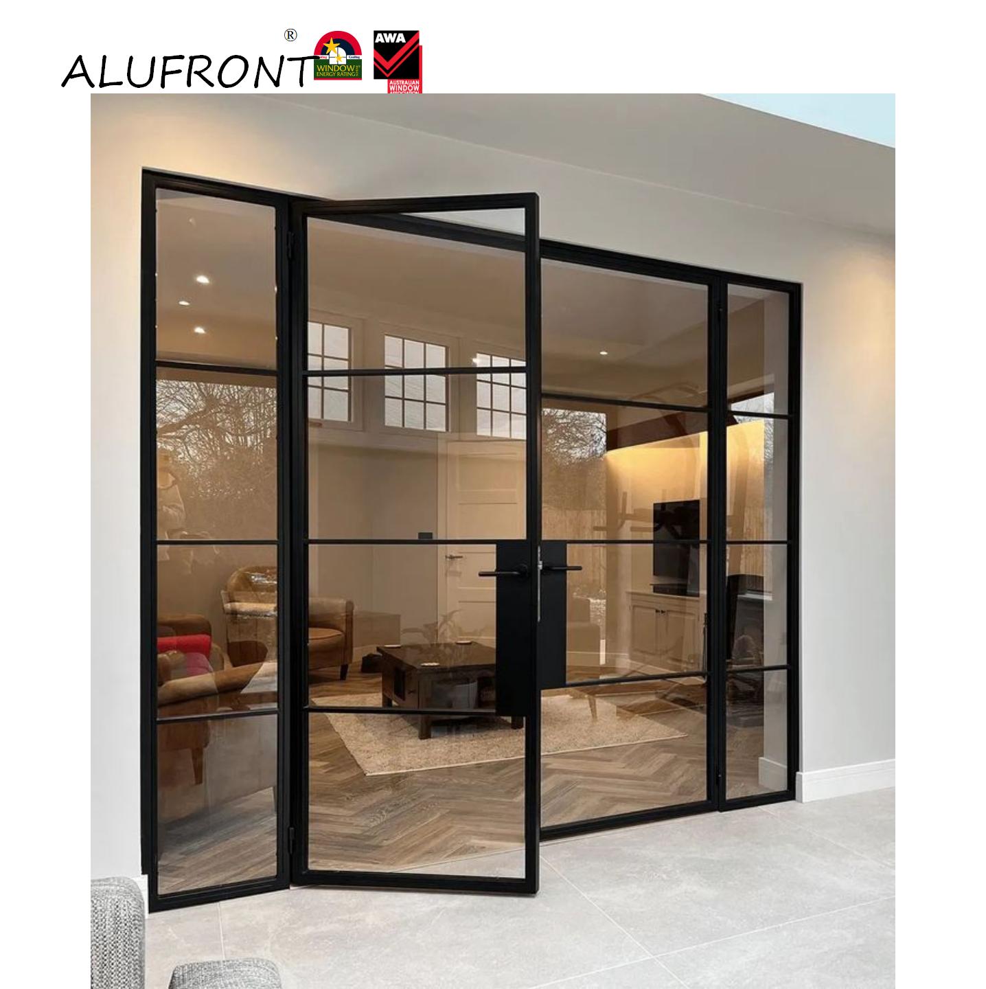 Alufront stalen look openslaande glazen Franse deuren met thermische onderbreking, aluminium draai-kiepdeur, Crittall deur, scharnierende terrasafscheiding, hotel