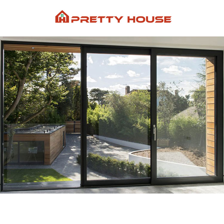 Hoogwaardige, waterdichte, gepoedercoate, dubbelglas aluminium schuifdeur met hor.