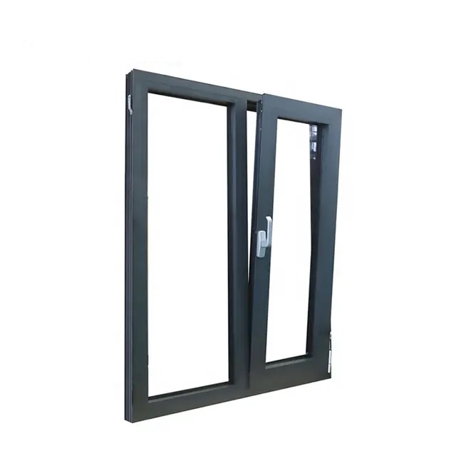 Ramen met dun frame van aluminiumlegering, draai-kiepramen en ramen met vast glas, schuifdeuren en enkelvoudige aluminium deuren en ramen