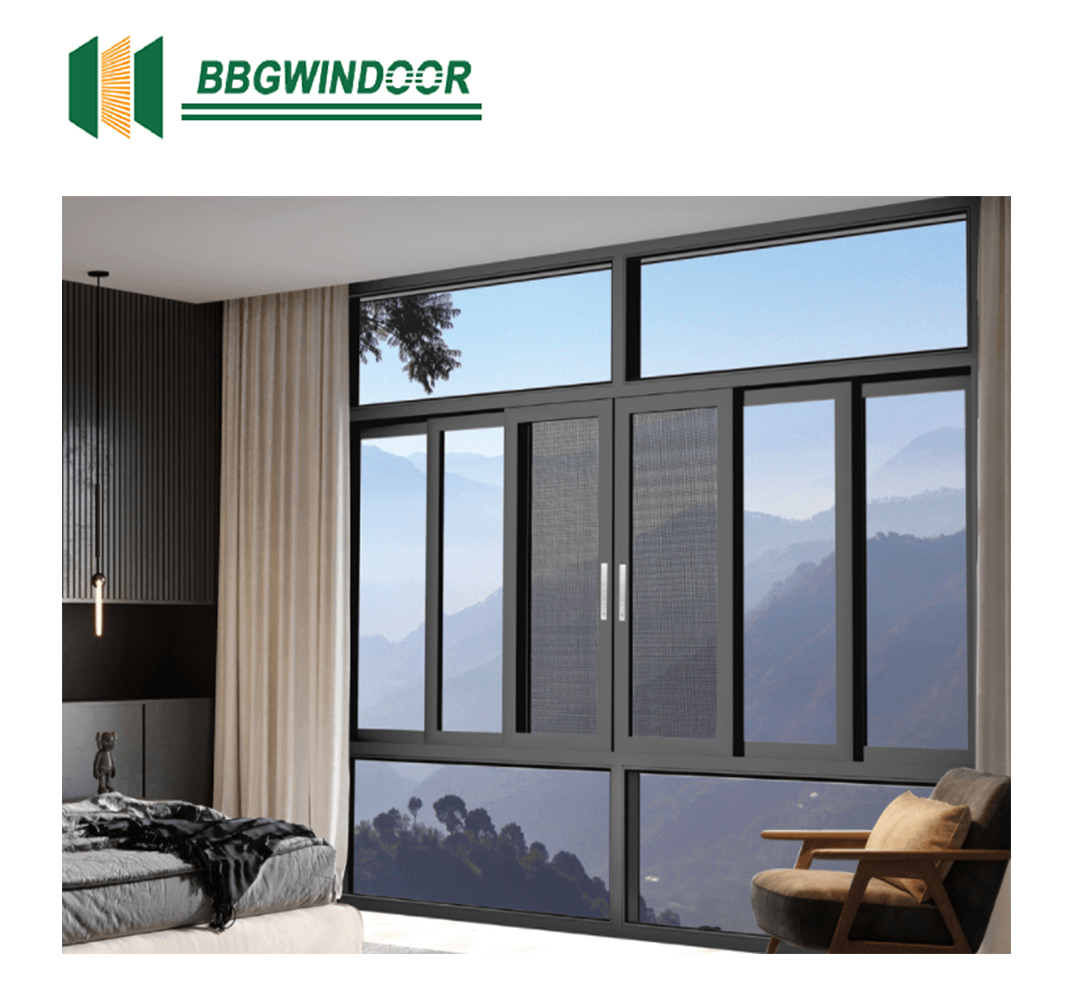 Lukliving Modern Horizontaal Schuifraam met Aluminiumlegering Frame, Warmte-isolatie en Roestvrijstalen Jaloezieën
