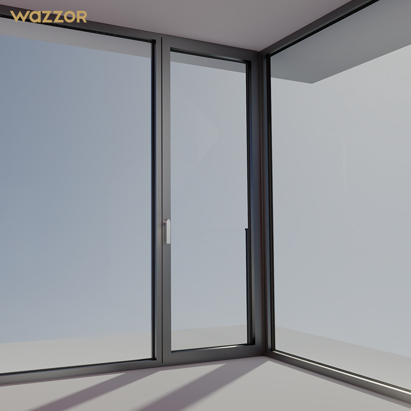 Wazzor Modern Design Draai-kiepraam/Deur in Aluminiumlegering met Dubbel Glas
