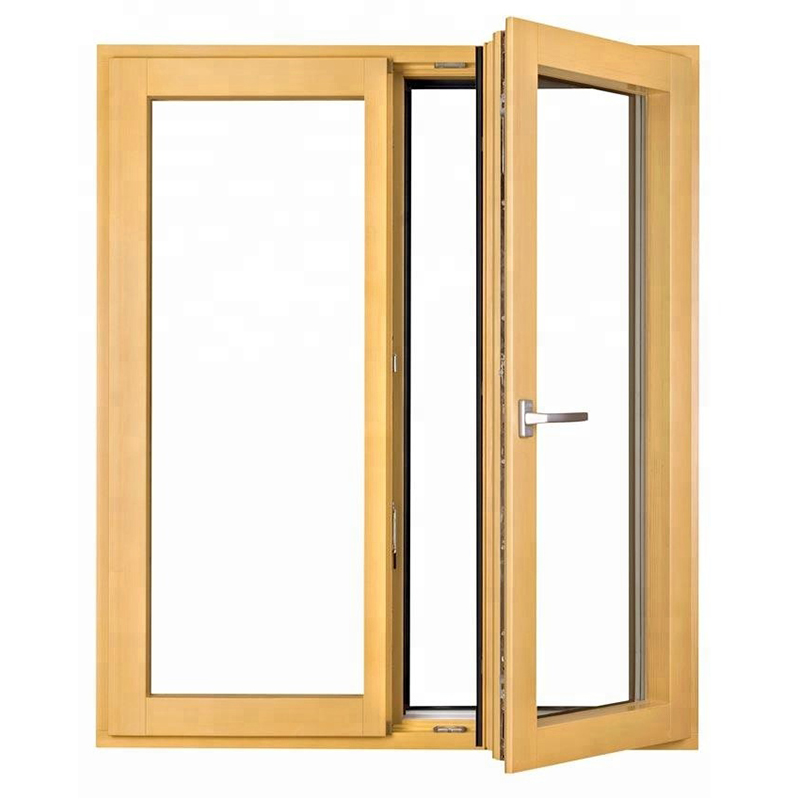 YX-88 Aluminium raam met houten bekleding / draai-kiepraam / eikenhouten ramen te koop