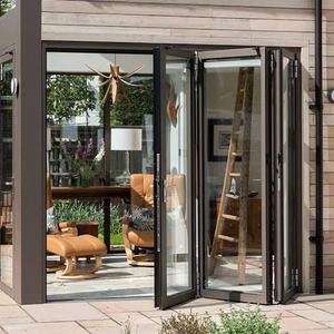 Thermisch onderbroken aluminium vouwdeur met dubbel glas